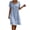 A-Gray, variant on 2026 Summer Dress for Women Cotton Linen Square Neck Short Sleeves Eyelet Hem Knee-Length Dress