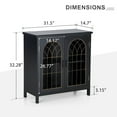 thumbnail image 6 of Alpha Joy 2-Door Accent Cabinet, Vintage Storage Cabinet in Church Window Design for Entryway, Dining Room, Black, 6 of 7