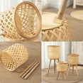 thumbnail image 6 of Bobasndm Indoor/Outdoor Wicker Basket with Removable Legs, Woven Planter Cover for All Weather, Planter Container - Plant Stand, 6 of 9