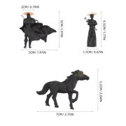 OFFIGAM 12-Piece Mini Black Resin Desktop Decorative Statues Set for Art Collectors, Home Office, and Display