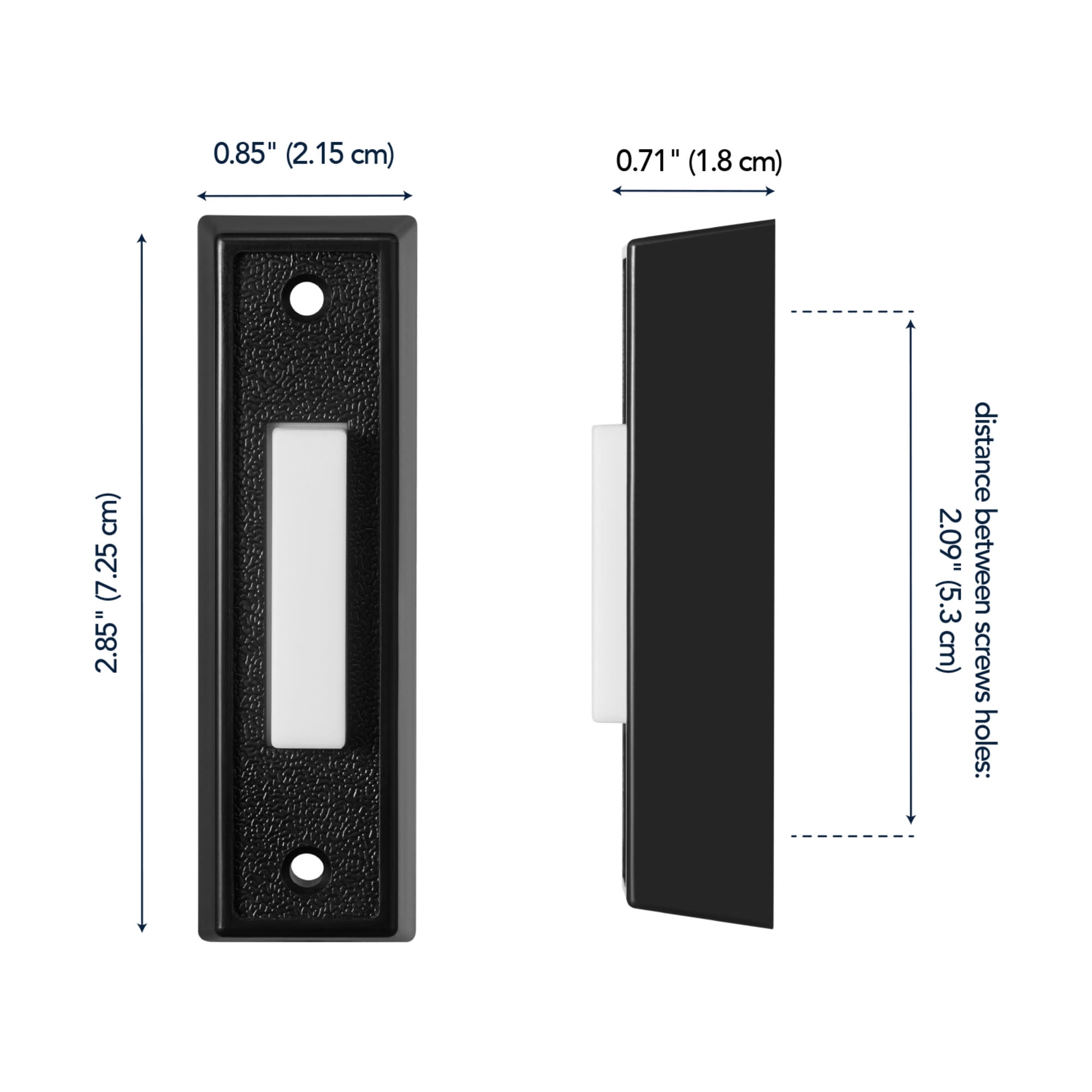 Globe Electric 91009258 Heath Zenith Plastic Wired Lighted Push Doorbell Button - Black