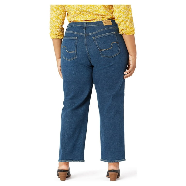 Signature by Levi Strauss & Co. Women's Plus Size Heritage High Rise  Straight Jeans 