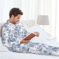 thumbnail image 6 of Fotbe Rose Flowers Pattern Long Sleeve Pajama Set for Men,Sleepwear Set,2-piece Loungewear Set,Soft PJs Comfy Nightwear with Pockets-Large, 6 of 7