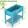 thumbnail image 3 of Gymax HIPS Raised Garden Bed Poly Wood Elevated Planter Box w/ Legs & Storage Shelf Blue, 3 of 10