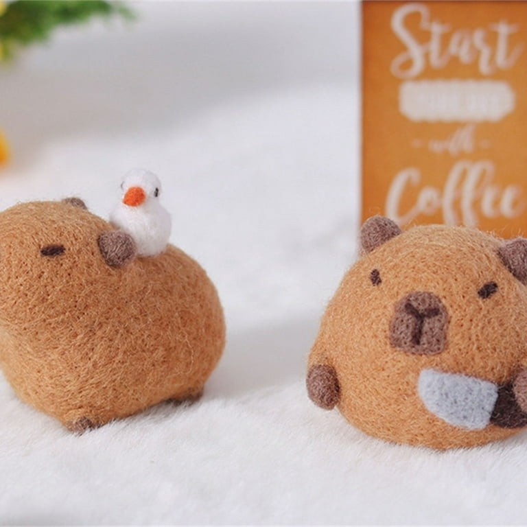 Zeiwohndc Needle Felting Set Capybara Felting Starter Kits with