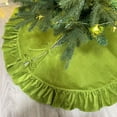 thumbnail image 5 of 48 Inches Velvet Christmas Tree Skirt, Ruffled Velvet Christmas Tree Skirt,Xmas Tree Skirt for Party Rustic Vintage Christmas Tree Decorations (Navy ,122CM), 5 of 10