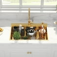 thumbnail image 6 of 33 inch Gold Workstation Drop-in Kitchen Sink, Single Bowl Polished Matte Gold Topmount 16 Gauge Stainless Steel Sink, 6 of 7