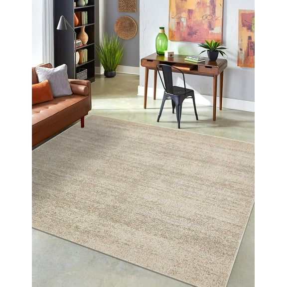 Unique Loom Del Mar Collection Area Rug - Lucille (8' Square Bone Beige)