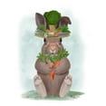 thumbnail image 2 of Fab Funky 12x14 White Modern Wood Framed Museum Art Print Titled - Rabbit Carrot Hat, 2 of 4