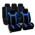 thumbnail image 1 of FH Group Sports Seat Covers Airbag Compatible and Rear Split Full Set Blue, 1 of 8