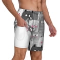 thumbnail image 3 of Picia Cats Group pattern Mens Swim Trunks with Compression Liner Stretch Beach Shorts Quick Dry with Zipper Pockets No-Chafing Board Shorts-3X-Large, 3 of 9