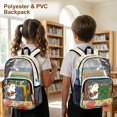 thumbnail image 4 of ZIATUBLES 17 Inch Clear Backpack, Heavy Duty Fabric & PVC Transparent Bag with Hedgehog Guitar Music Print, Large Capacity See Through Bookbag Easy to Clean for School & Travel, 4 of 7