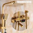 thumbnail image 1 of Golden Shower Set Bathroom Smart Digital  System Wall Mount Thermostatic Bath Faucet SPA Rainfall Bathtub LED Tap Full Kit My Lux Decor Round, 1 of 22