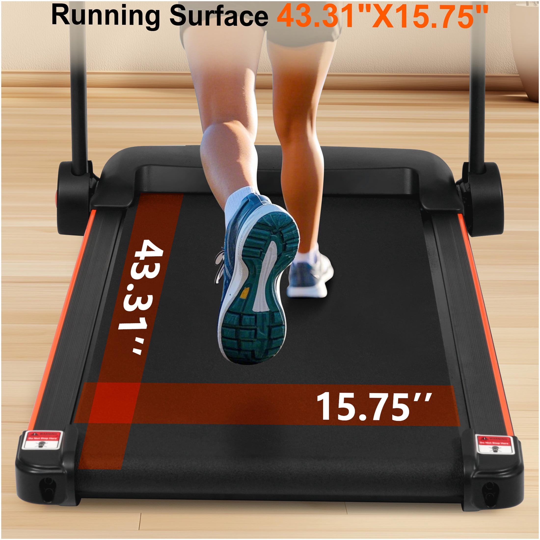 JERFIT Foldable Treadmill for Home, 2.5HP Powerful Motor, 7.5MPH Max Speed with Incline, 300lbs Capacity, Bluetooth Speaker, Heart Rate Monitor, USB Charging, Quiet Running Machine for Cardio