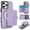 Purple, variant on for iPhone 16 Pro Case, Compatible with MagSafe, Detachable Magnetic Wallet Case with PU Leather Kickstand Card Slots Shockproof Protection 2 In 1 Function Case for iPhone 16 Pro, Black