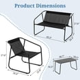 thumbnail image 2 of 4-Piece Outdoor Patio Conversation Set, Modern All-Weather Furniture Set with 2-Person Loveseat, 2 Stationary Chairs and Metal Coffee Table, Heavy Duty Steel Frame Garden Set for 4 Persons, Black, 2 of 6