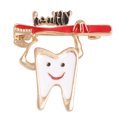 thumbnail image 1 of Broche con forma de broche con estampado de dibujos animados, esmaltado en dientes, para blusa, 1 of 1