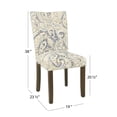 thumbnail image 4 of HomePop Chaises de Salle à Manger Parsons en Velours Paisley de 38 Pouces Bleu/brun (Ensemble de 2), 4 of 12