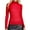 Red, variant on XDZJLR Long Sleeve Shirts For Women High Neck Arm Top Sheer Mesh Yoke Casual Blouse Shirt Red S