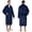 Navy Blue, variant on Mens Soft Robe Bathrobe for Men, Lightweight Fleece Male Robe Long Bath Shower Spa with Shawl Collar and Pockets (Red Black, L/XL)