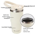 thumbnail image 4 of AQUAPHILE 20 oz Insulated Water Bottles with Straw Lid, Double Walled Vacuum Stainless Steel Travel Tumbler with Handle and Straw, Wide Mouth Thermos Bottle, Ivory, 4 of 8