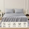 thumbnail image 6 of Beartech Polyester Bed Sheets Set 4 Piece Queen/Full Size Sheet Set, Soft & Lightweight And Breathable Bedding Set, Fitted Sheet, Flat Sheet & 2 Pillowcases-Light Gray, 6 of 11