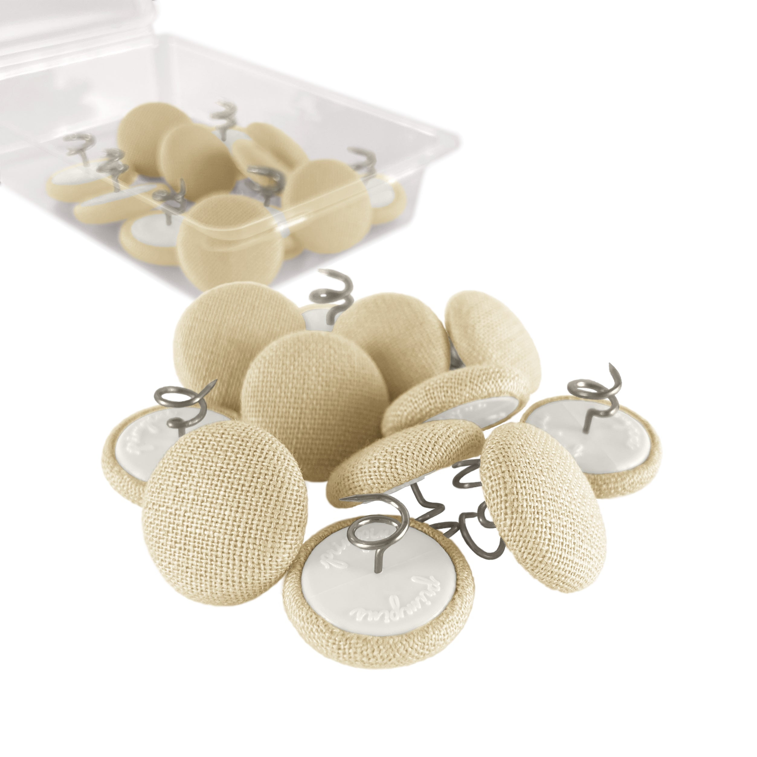 Primpins Upholstery Tacks Fabric Covered Button Twist Pins For Bed Skirts, Slipcovers
