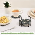 thumbnail image 6 of Pandas Leaves 6 Pcs Drink Coasters with Holder Absorbent Coasters Woven Coasters for Drinks Table Desk Protection Home Decor, 6 of 7