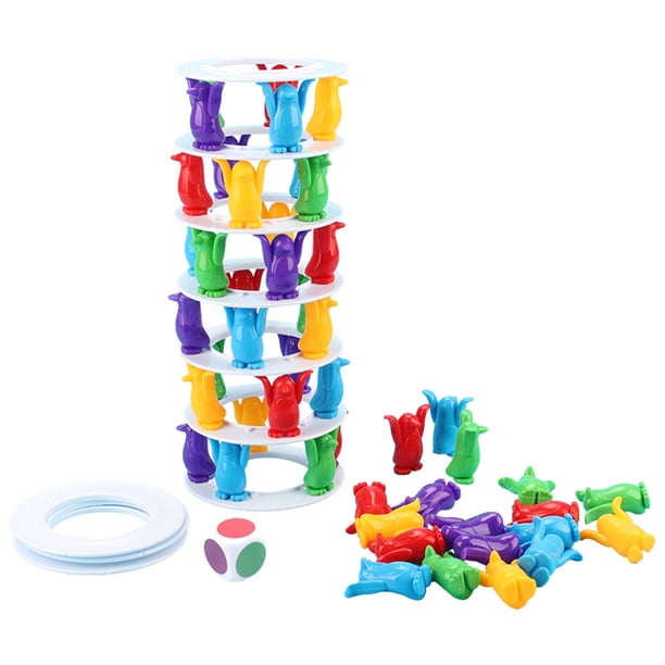 Juego de juguete de equilibrio de colapso de animales de dibujos animados, juego de bloques de construcción de torre de choque, juguetes de interacción entre padres e hijos emocionantes kenally WJ3622-00B