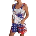 thumbnail image 2 of FASHOFT Womens 4th of July Overalls Shorts Romper American flag Print Festival Jumpsuits Work Bibs Coveralls Gifts for Women White L, 2 of 5