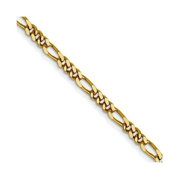 10k Solid Yellow Gold 1.25mm Flat Figaro Chain Necklace 16 Inch Chain Necklace for Women and Men