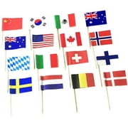 200pcs World National Flag Cake Toppers International Flag Picks World Flag Sticks Cupcake Picks for Party Supplies