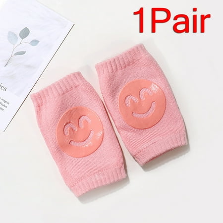 

1Pair Non-slip Baby Elbow Pads Crawling Knee Pads Cute Smiling Face Baby Leg Warmer Knee Support Protector