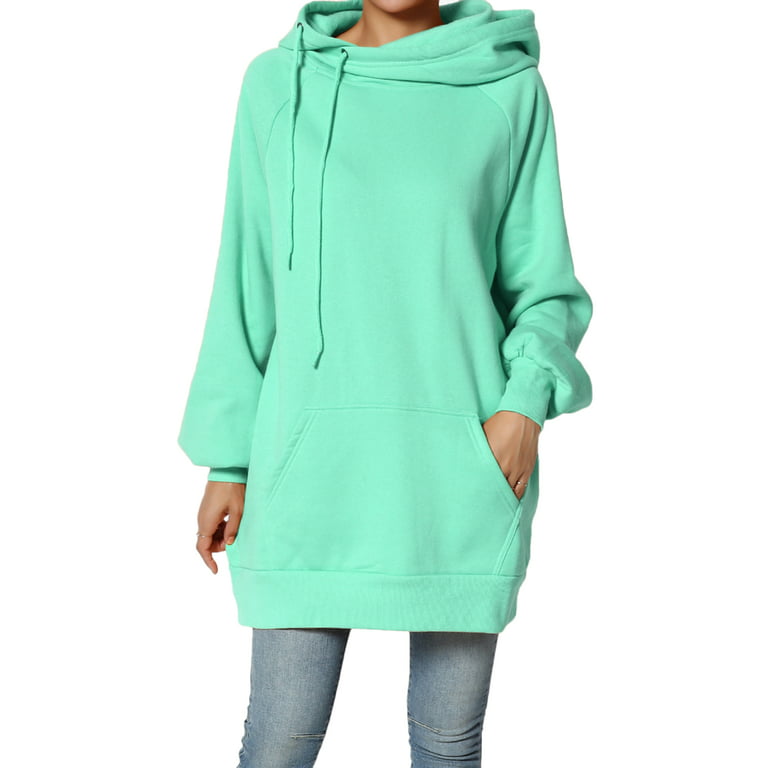 TheMogan S~3X Drawstring Fleece Relaxed Hooded Pullover Tunic Sweatshirts - Walmart.com