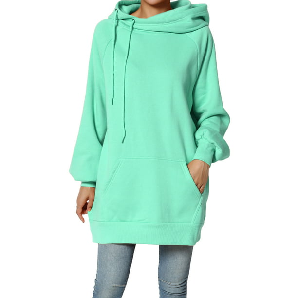TheMogan Women's S~3X Drawstring Fleece Relaxed Hooded Pullover Tunic  Sweatshirts - Walmart.com