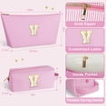 thumbnail image 3 of DAKIMOE Makeup Bag Cosmetic Bags Organizer Personalized Initial Travel Essentials Toiletry Bag for Birthday Christmas Girlfriend Teacher Valentines Day Gifts, 3 of 9