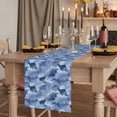 thumbnail image 3 of Blue Fish Coastal Cotton Linen Table Runner for Dining Kitchen, Watercolor Beach Ocean Nautical Wedding Outdoor Party Tablerunners Decoration, Dresser Scarf Coffee Tablecloth Runners 13x48 Inches, 3 of 9