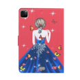 thumbnail image 5 of SaniMore Wallet Case for iPad Pro 11 2024, PU Leather Case Card Slots Anti-slip Strip Flip Kickstand Shockproof TPU Shell Full Protective Fashion Lovely Cover, Girl's Back, 5 of 6