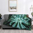 thumbnail image 2 of Goofa Teal Cactus Pattern Fleece Throw Blanket for Couch, Soft Checkered Flannel Blanket for Sofa, Warm Cozy Decorative Blanket Fall Decor Gift-, 2 of 6