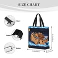 thumbnail image 4 of Disketp Ocean Scene with Noah's Ark Canvas Tote Bag,Women Shoulder Bag Crossbody Handbag with Zipper Closure, 4 of 8