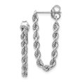 thumbnail image 1 of 14K White Gold Rope Chain Dangle Post Earring TL857, 1 of 2