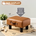 thumbnail image 2 of Dycanpo 9" Foot Stool with Handle, Faux Leather Foot Rest for Living Room, Whisky Brown, 2 of 7