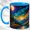 Blue, variant on Gem Art Dragon Coffee Mug, Fantasy Dragon Mug, Ceramic 11 oz