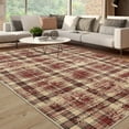 thumbnail image 4 of EastVita Area Rugs Carpets 5'*7' Plaid Washable Rug for Living Room Bedroom Pet Child Friendly Stain Resistant Area Rug Farmhouse Soft Foldable Accent Rug,Red red 5*7ft, 4 of 7