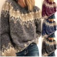thumbnail image 2 of Zhanying Chandails pour Femmes Col Rond Style Hivernal Chandail Tricoté Haut de Noël à Manches Longues pour Femmes, 2 of 6
