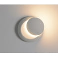 thumbnail image 1 of Lámpara de pared LED redonda en forma de media luna Aplique de pared giratorio de 360 ​​​​grados Lámpara de noche Aplique de pared para pasillo Sala de estar Dormitorio Aplique creativo (blanco) Ahorro de energía： 5 W + luz blanca cálida Sailing Electrónica, 1 of 5