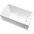 thumbnail image 6 of Vanity Art 55 x 29 Inch White Acrylic Freestanding Bathtub | Contemporary Design Soaking Tub with Slotted Overflow and Pop-up Drain, VA6816B-M-BN, 6 of 6