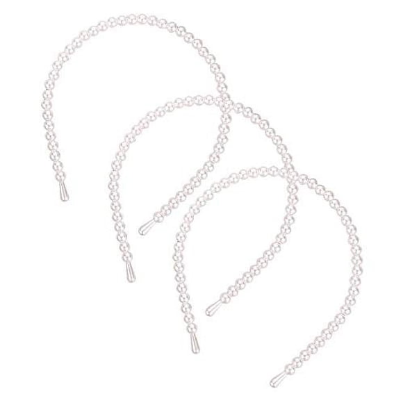 Aeyistry 3 diademas de perlas para mujer, diadema de perlas de imitación, diadema de perlas completas, diadema elegante, diadema para boda, fiesta, novia