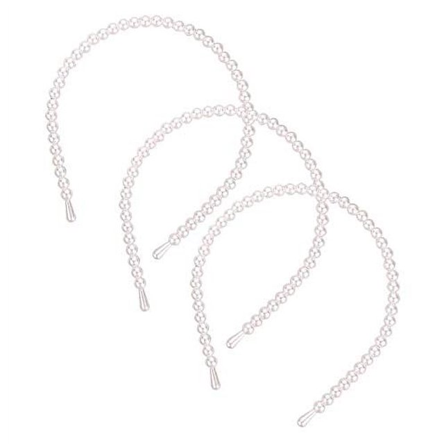Aeyistry 3 diademas de perlas para mujer, diadema de perlas de imitación, diadema de perlas completas, diadema elegante, diadema para boda, fiesta, novia