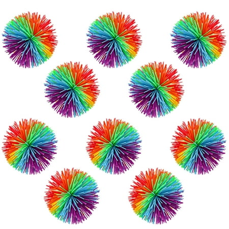 LLC 10 Pcs Anti Stress Silicone Stringy Balls Bouncing Fidgets Stress  Relief Sensory Fluffy Ball for Kids Adults